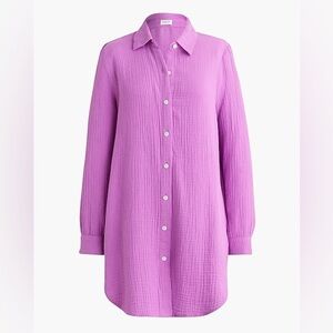 J. Crew Factory Button-down beach tunic in Purple